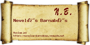 Nevelős Barnabás névjegykártya